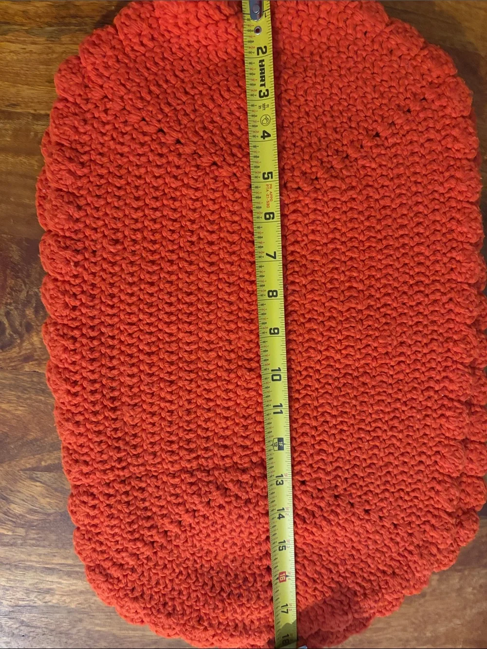 Vintage Orange Crochet Scalloped Edge Placemats Set of 4 1970s/1980s